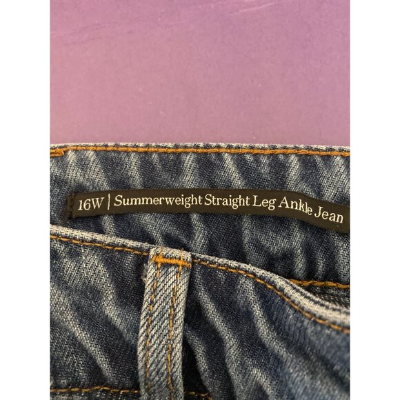 Talbots Women's 16W Summerweight Straight Leg Ankle Jeans Blue Denim - Picture 5 of 7